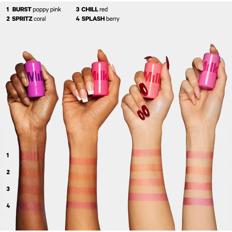 Pack 4 Milk Makeup Blush High Pigment Jelly Tint, Refreshing & Hydrating Long-lasting Colour Jelly Tint