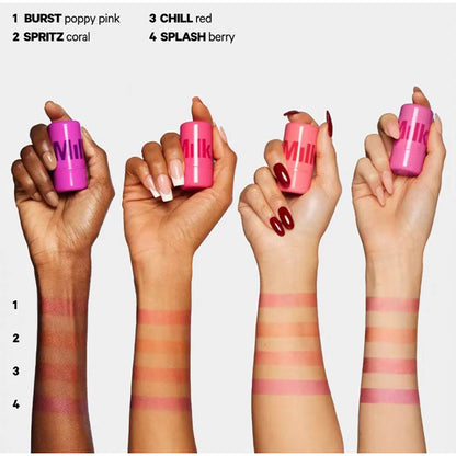 Pack 4 Milk Makeup Blush High Pigment Jelly Tint, Refreshing & Hydrating Long-lasting Colour Jelly Tint