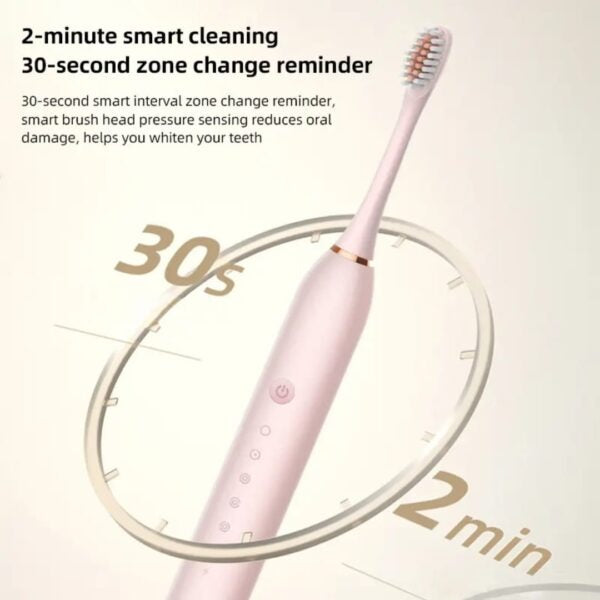 Electric Toothbrush – Rechargeable Sonic Cleaning Toothbrush with Soft Bristles, Deep Clean (Random Colour)