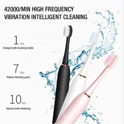 Electric Toothbrush – Rechargeable Sonic Cleaning Toothbrush with Soft Bristles, Deep Clean (Random Colour)