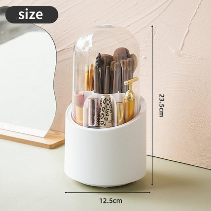 360° Rotating Makeup Brush Storage Box for Brushes, Lipsticks, Eyebrow Pencils & Beauty Tools