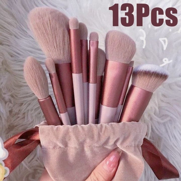 13PCS Professional Makeup Brush Set for Face & Eyes ( Random Colour )