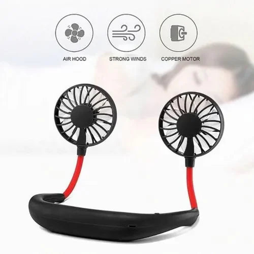 Portable Rechargeable Dual Head Neck Cooling Fan