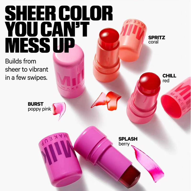 Pack 4 Milk Makeup Blush High Pigment Jelly Tint, Refreshing & Hydrating Long-lasting Colour Jelly Tint