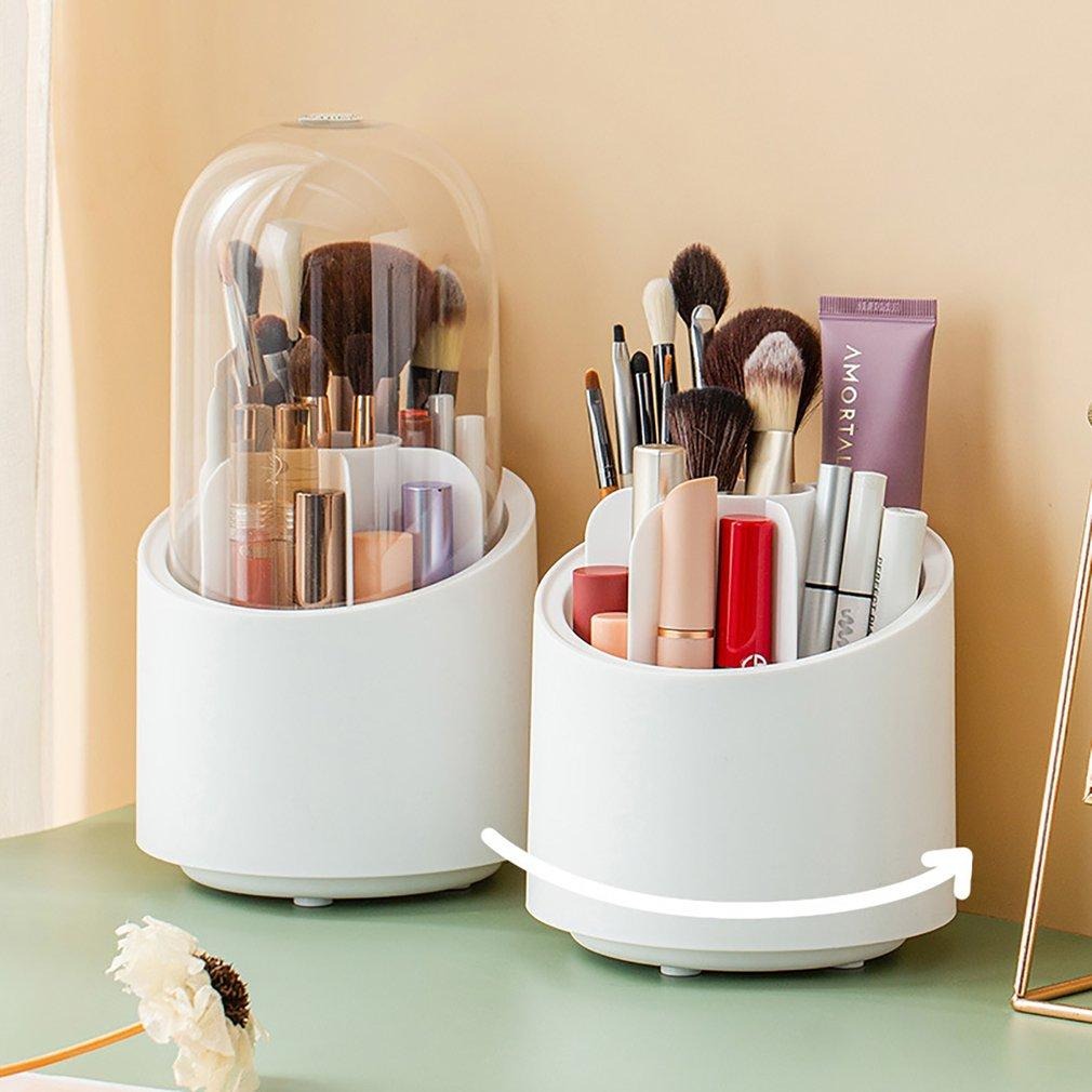 360° Rotating Makeup Brush Storage Box for Brushes, Lipsticks, Eyebrow Pencils & Beauty Tools