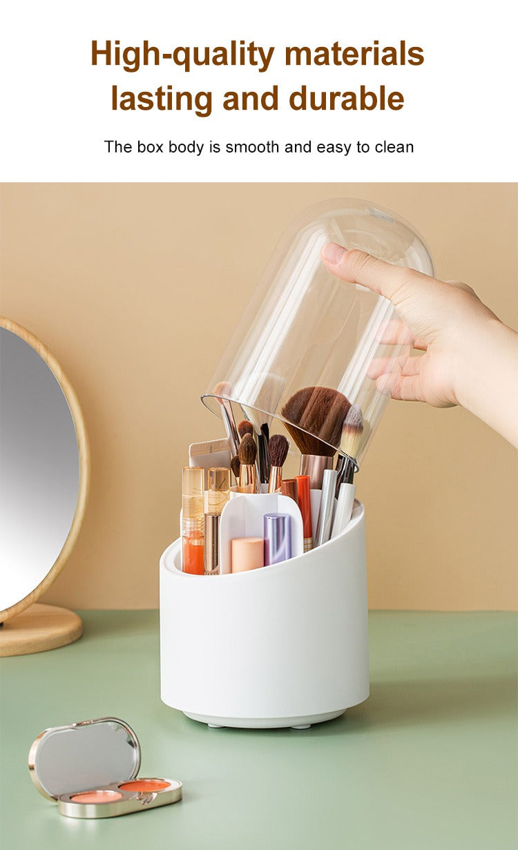 360° Rotating Makeup Brush Storage Box for Brushes, Lipsticks, Eyebrow Pencils & Beauty Tools