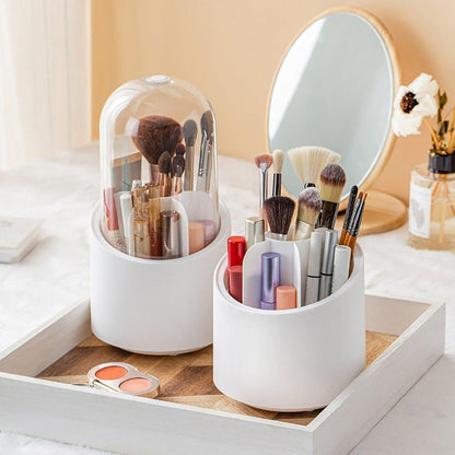 360° Rotating Makeup Brush Storage Box for Brushes, Lipsticks, Eyebrow Pencils & Beauty Tools