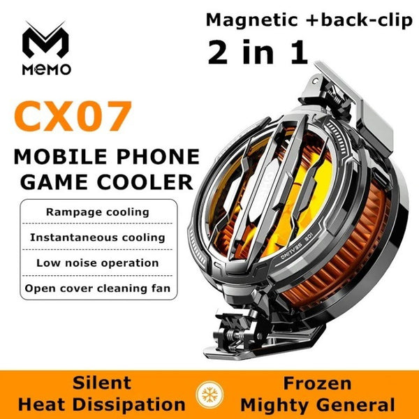 MEMO CX07 Pro Mobile Cooling Fan 25W Semiconductor Phone Cooler – Fast Cooling Gaming Radiator for Android & iPhone ~ Magnetic Support