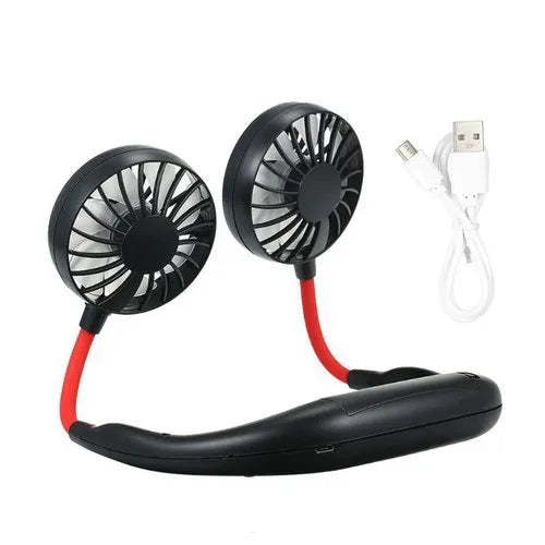 Rechargeable 3 Speed Neck Fan - Hanging Sports Neck Fan Heavy Duty Rechargeable Portable Hands Free Wearable Cooling Device (Random Color
