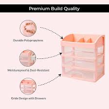3-Layer Plastic Cosmetic Organizer Box with Drawers