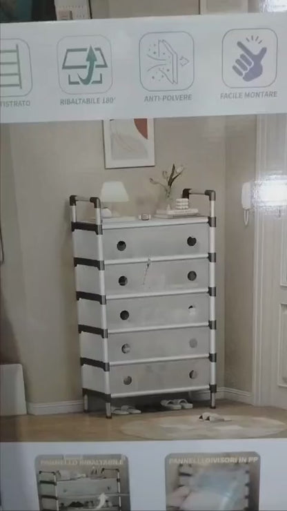 Multi Layer Dustproof Shoe Rack Organizer With Cover Foldable Plastic Shoe Storage Cabinet Durable Quality