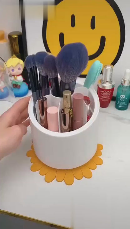 360° Rotating Makeup Brush Storage Box for Brushes, Lipsticks, Eyebrow Pencils & Beauty Tools